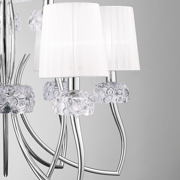PENDANT LAMP 6+3L [CHROME - WHITE SHADE]