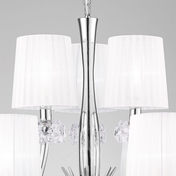 PENDANT LAMP 6+3L [CHROME - WHITE SHADE]