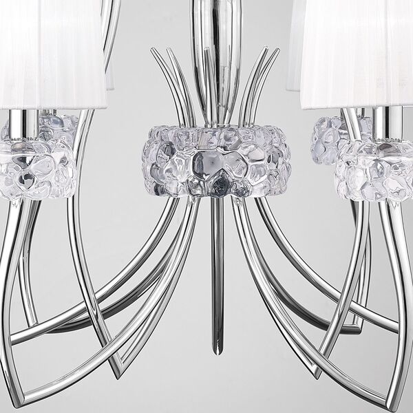 PENDANT LAMP 6+3L [CHROME - WHITE SHADE]