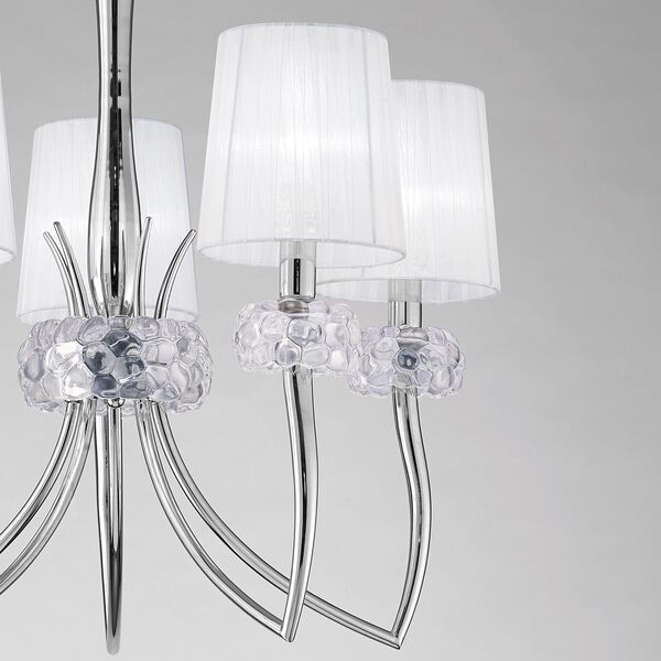 PENDANT LAMP 5L [CHROME - WHITE SHADE]