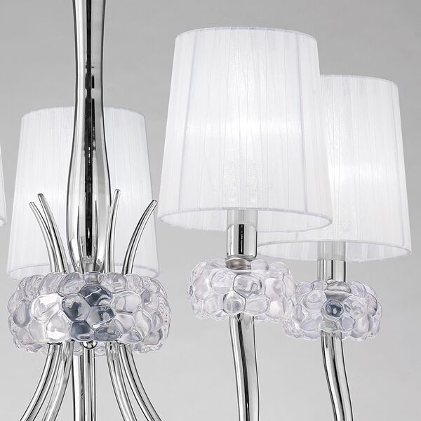 PENDANT LAMP 5L [CHROME - WHITE SHADE]