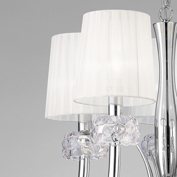 PENDANT LAMP 5L [CHROME - WHITE SHADE]