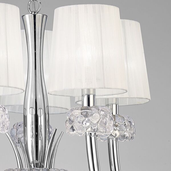 PENDANT LAMP 5L [CHROME - WHITE SHADE]