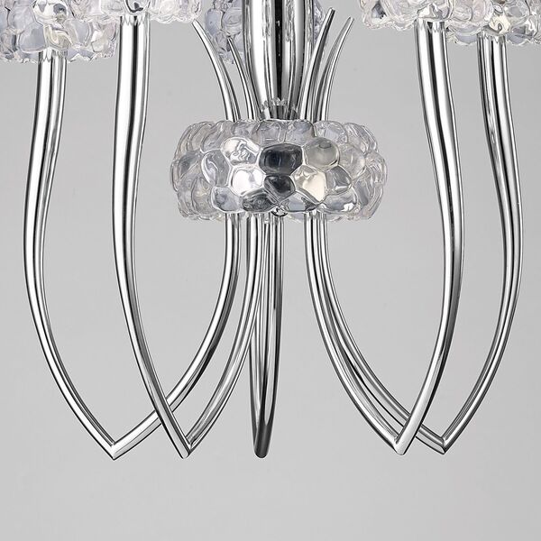 PENDANT LAMP 5L [CHROME - WHITE SHADE]