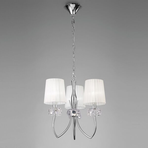 PENTANT LAMP 3L [CHROME - WHITE SHADE]