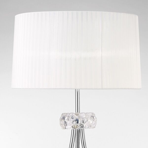 FLOOR LAMP 3L CHROME - WHITE SHADE