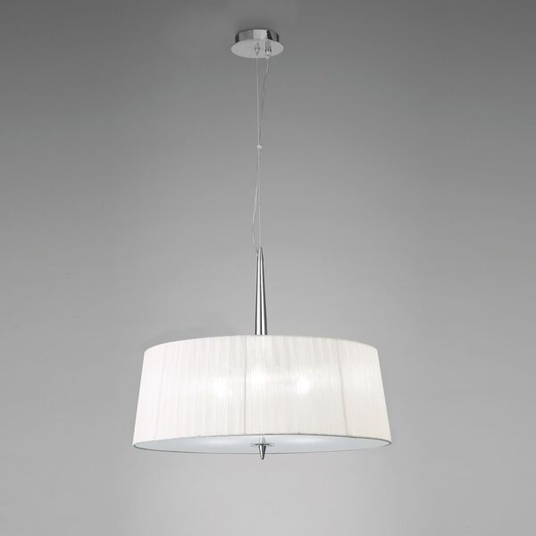 PENDANT LAMP 3L [CHROME - WHITE SHADE]