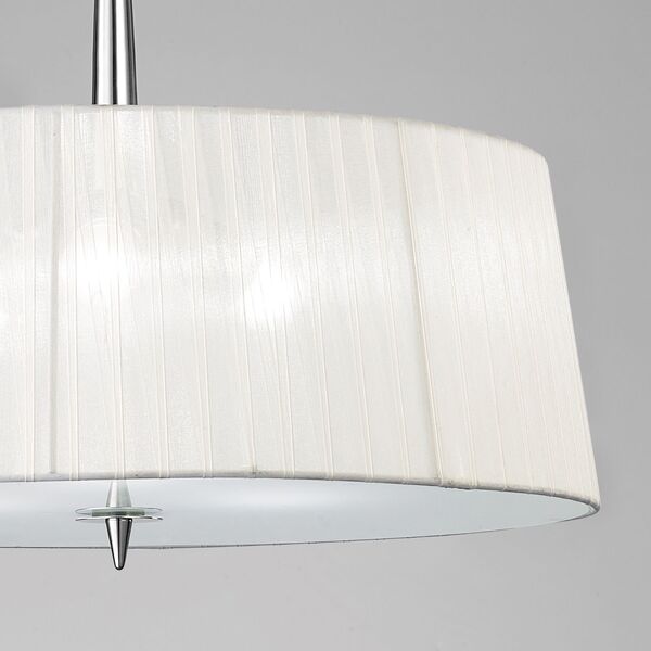 PENDANT LAMP 3L [CHROME - WHITE SHADE]