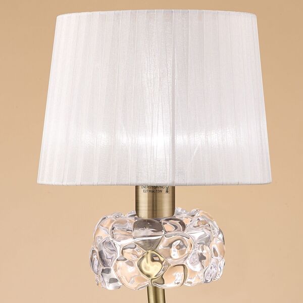 TABLE LAMP 1L BIG ANTIQUE BRASS - WHITE SHADE