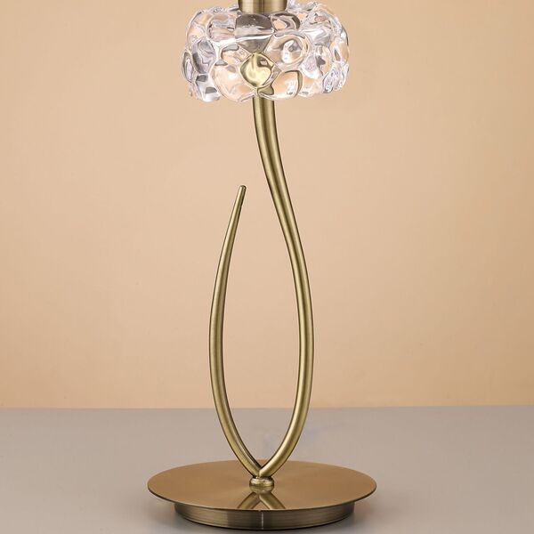 TABLE LAMP 1L BIG ANTIQUE BRASS - WHITE SHADE