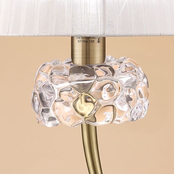 TABLE LAMP 1L BIG ANTIQUE BRASS - WHITE SHADE