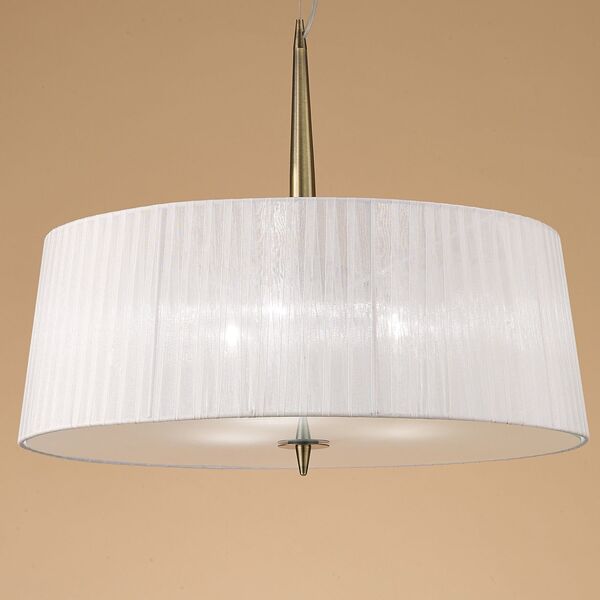 PENDANT LAMP 3L [ANTIQUE BRASS - WHITE SHADE]