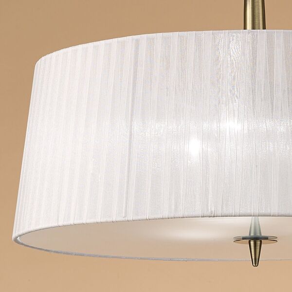 PENDANT LAMP 3L [ANTIQUE BRASS - WHITE SHADE]