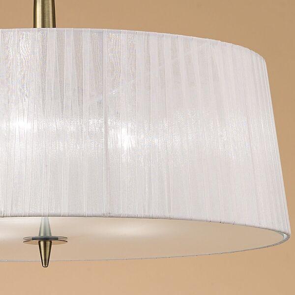 PENDANT LAMP 3L [ANTIQUE BRASS - WHITE SHADE]