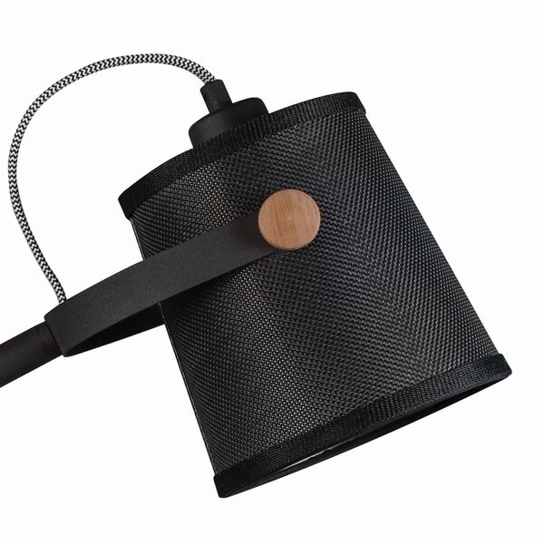 TABLE LAMP 1L BLACK / WOOD - BLACK SHADE