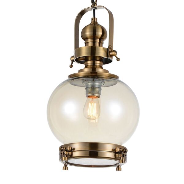 ROUND LAMP 1L SMALL ANTIQUE BRASS