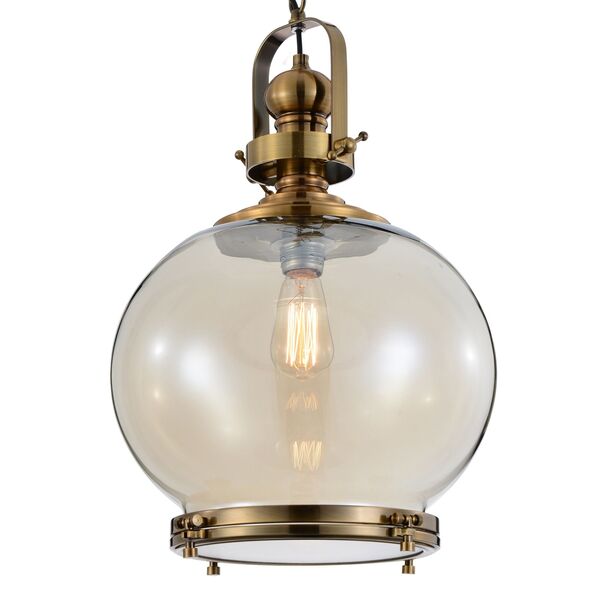 ROUND LAMP 1L MEDIUM ANTIQUE BRASS