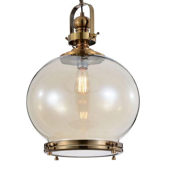 ROUND LAMP 1L BIG ANTIQUE BRASS