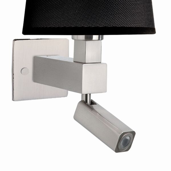 Бра Mantra Bahia [WALL LAMP SATIN NICKEL+ROUND BLACK SHADE]