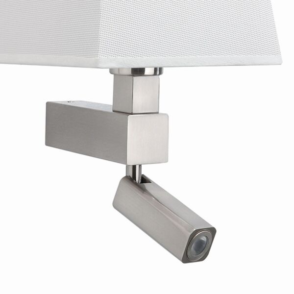 Бра с подсветкой Bahia [WALL LAMP SATIN NICKEL+SQUARE WHITE SHADE]