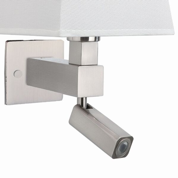 Бра Mantra Bahia [WALL LAMP SATIN NICKEL+SQUARE WHITE SHADE]