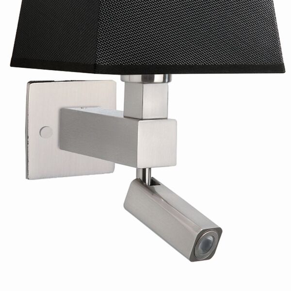 Бра Mantra Bahia [WALL LAMP SATIN NICKEL+SQUARE BLACK SHADE]