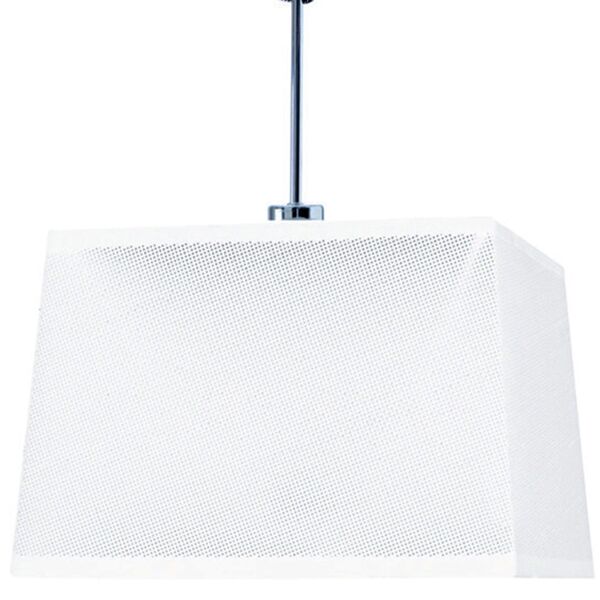 PENDANT E27 WHITE/CHROME+SQUARE WHITE SHADE
