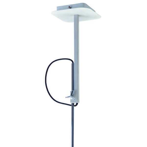PENDANT E27 WHITE/CHROME+SQUARE WHITE SHADE