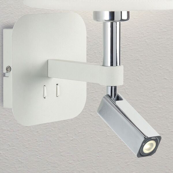 Бра Mantra Habana [WALL LAMP E27+1*3W 4000K WHITE/CHROME+ROUND WHITE SHADE]
