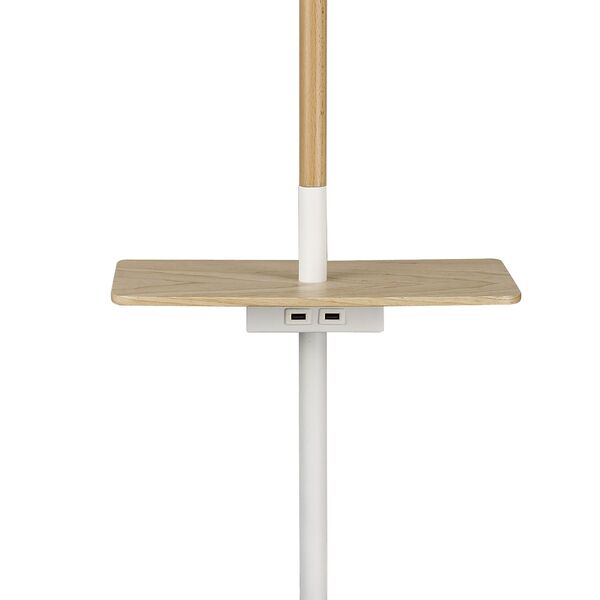 FLOOR LAMP 1L - [USB WHITE / WOOD]