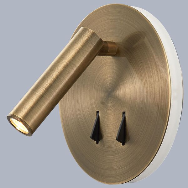 WALL READING LIGHT ANTIQUE BRASS  [3W+6W 3000K ANTIQUE BRASS]