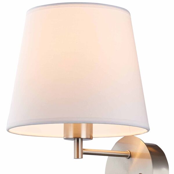 WALL LIGHT SATIN NICKEL 1L [E27 + LED READER 3W 3000K + USB SATIN NICKEL]