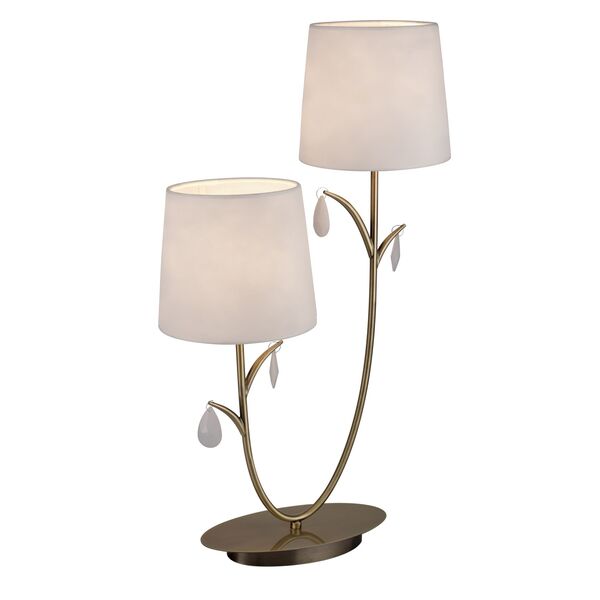 TABLE LAMP 2L SATIIN ANTIQUE