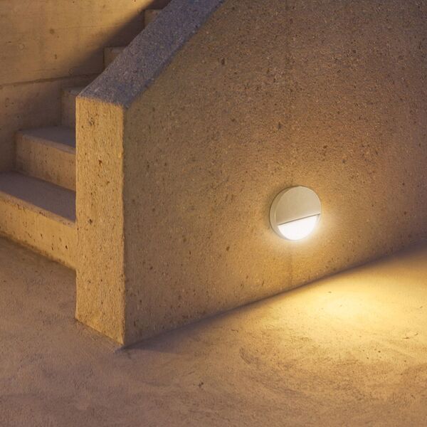 WALL STEP LIGHT ROUND [3W 3000K WHITE SANDED WHITE]