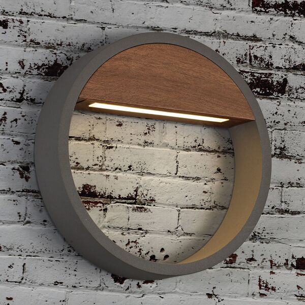 WALL LIGHT OUTDOOR  LED IP65  - 12W - 3000K Grey + wood