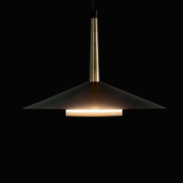 PENDANT LED  BLACK/ANT.BRASS  1L*8W 3000K BLACK