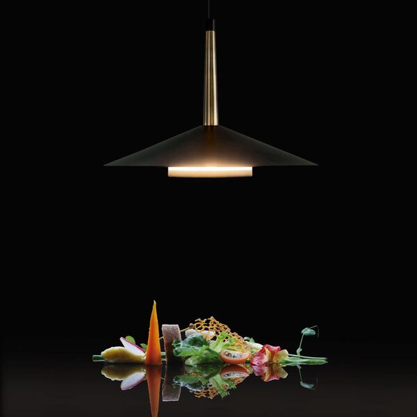 PENDANT LED  BLACK/ANT.BRASS  1L*8W 3000K BLACK