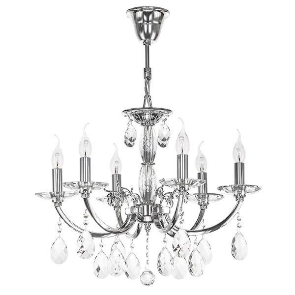 Люстра STREGARO [6х60W E14 ХРОМ (в комплекте)]