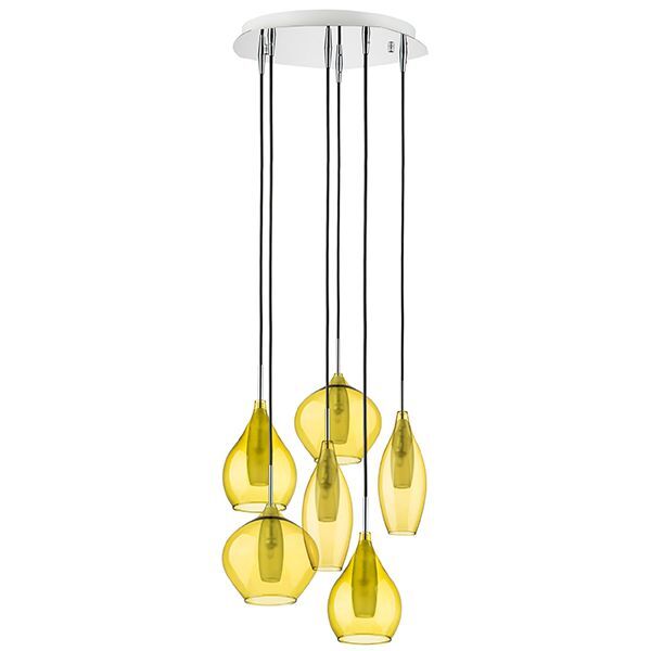 Подвес PENTOLA [6х25W G9 ХРОМ/ОЛИВКОВЫЙ (в комплекте)]