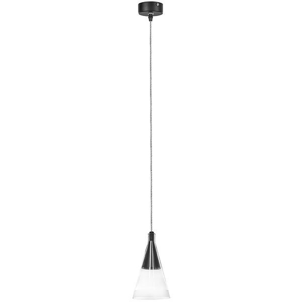 Люстра CONE [1х40W GU10 ЧЕРНЫЙ МАТОВЫЙ/ПРОЗРАЧНО-МАТОВЫЙ (в комплекте)]