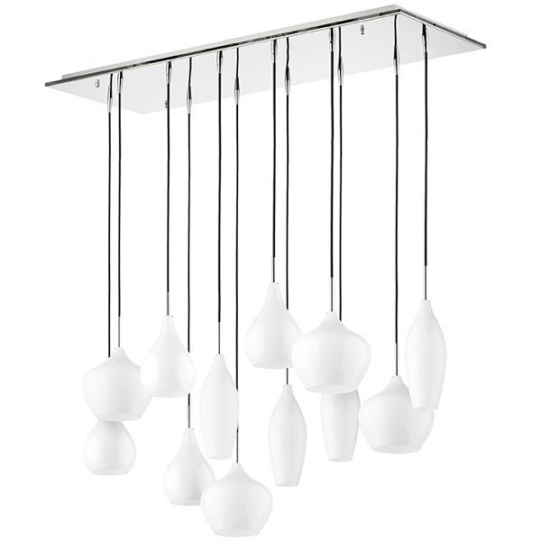 Подвес PENTOLA [12x40W E14 ХРОМ/БЕЛЫЙ (в комплекте)]