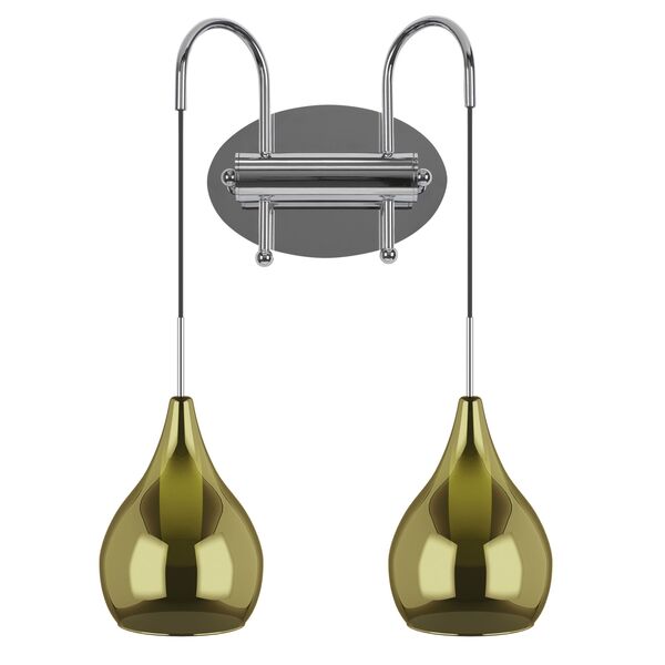 Бра PENTOLA [2х25W G9 ХРОМ/ОЛИВКОВЫЙ (в комплекте)]