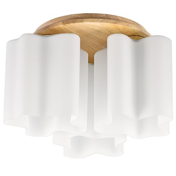 Люстра  NUBI LEGNO [3х40W E27 СВЕТЛОЕ ДЕРЕВО/БЕЛЫЙ (в комплекте)]