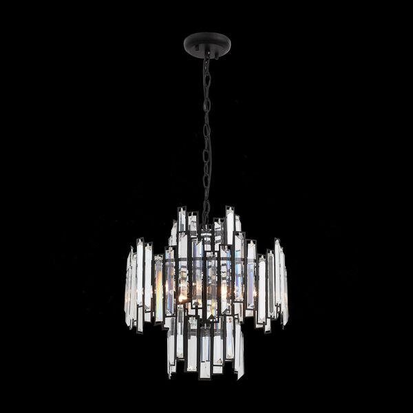 Люстра подвесная ST-Luce Chiarezza [Черный/Черный, Прозрачный E14 6*40W]