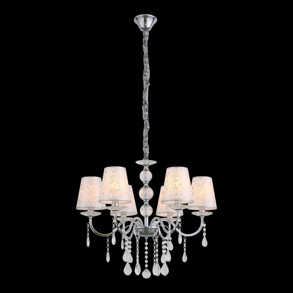 Люстра подвесная ST-Luce Aumentato [Хром, Прозрачный/Белый, Хром E14 6*40W]
