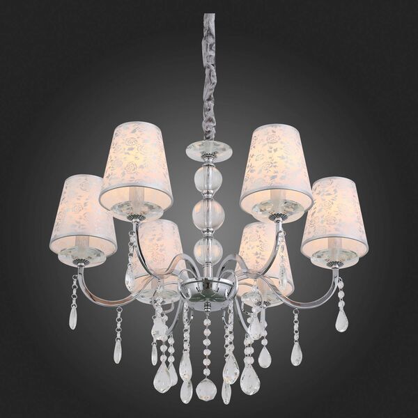 Люстра подвесная ST-Luce Aumentato [Хром, Прозрачный/Белый, Хром E14 6*40W]
