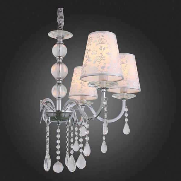 Люстра подвесная ST-Luce Aumentato [Хром, Прозрачный/Белый, Хром E14 6*40W]