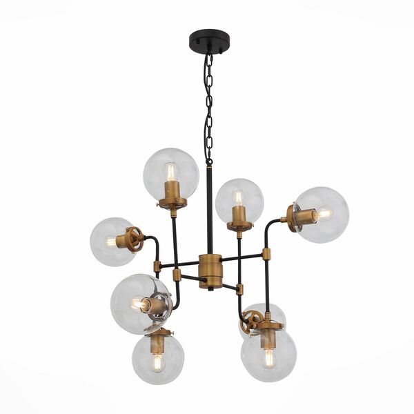 Люстра подвесная ST-Luce Varieta [Черный, Золото/Прозрачный E27 8*40W]