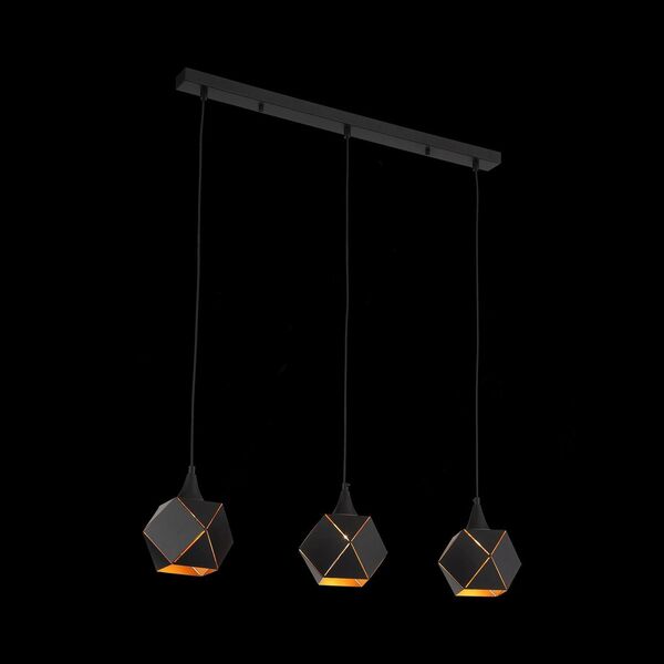 Люстра подвесная ST-Luce Enigma [Черный/Черный, Золото E14 3*40W]