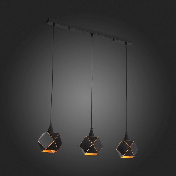 Люстра подвесная ST-Luce Enigma [Черный/Черный, Золото E14 3*40W]